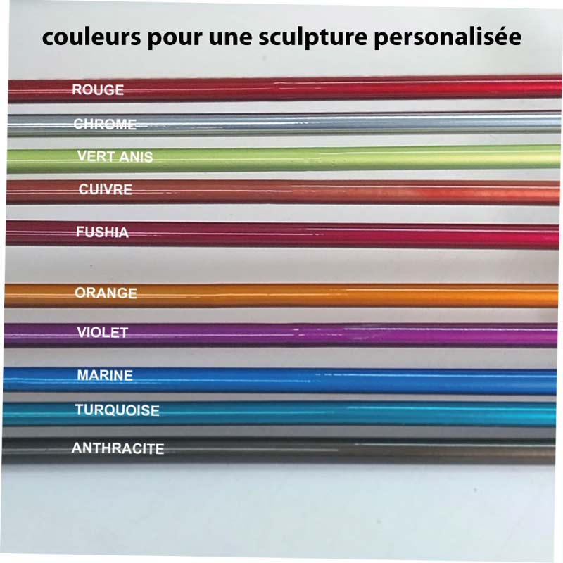 palette couleurs disponibles pour sculpture personnalisée acier peint NaguraDesign