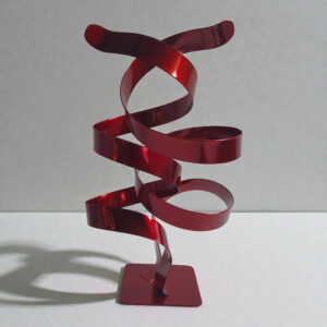 Sculpture ruban abstraite acier double spirale rouge 32 cm ND-VIA-25-2CER-32CM-ROUGE Naguradesign