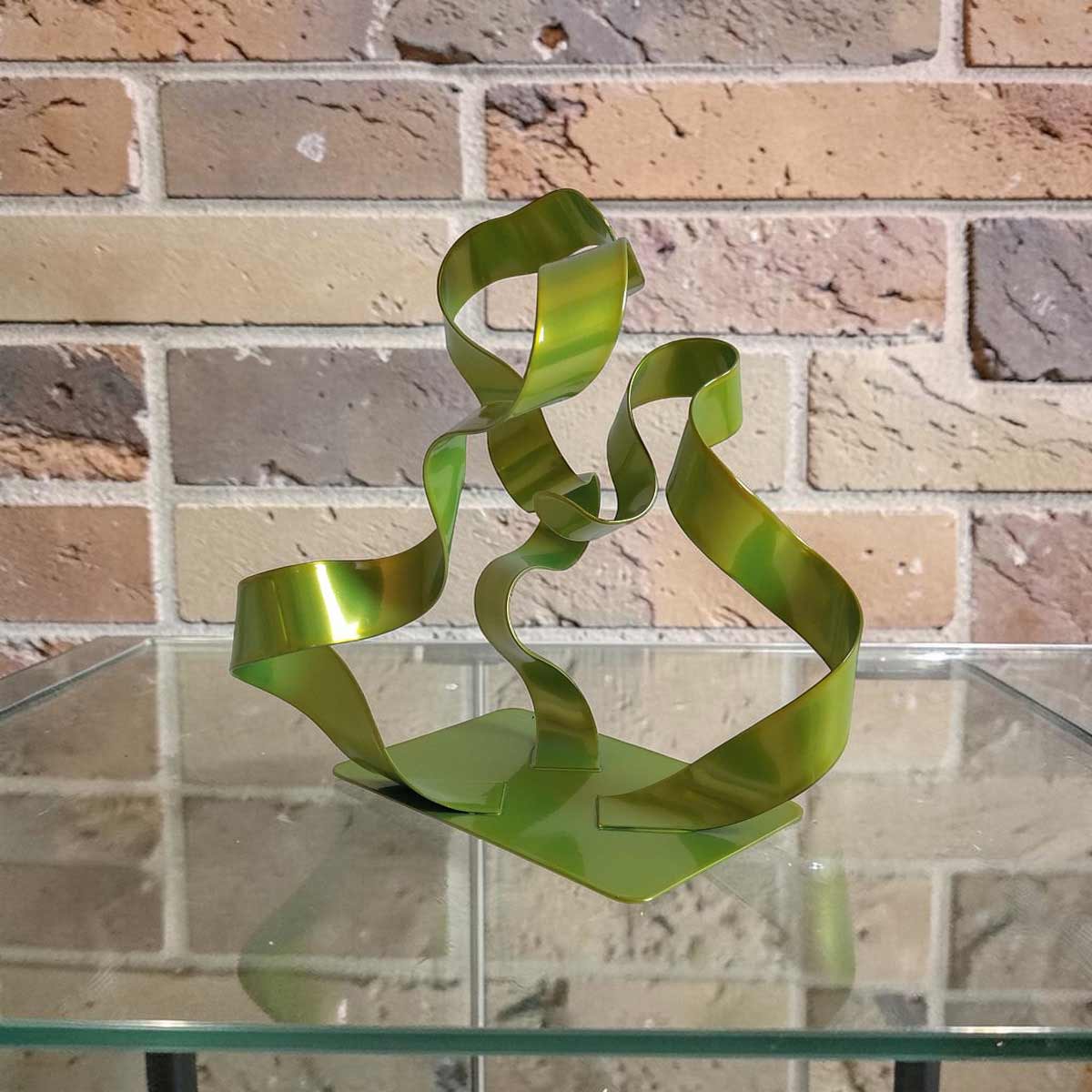 Sculpture abstraite anis 21 cm trois rubans ND-VIA25-3RUB-21CM-ANIS décor
