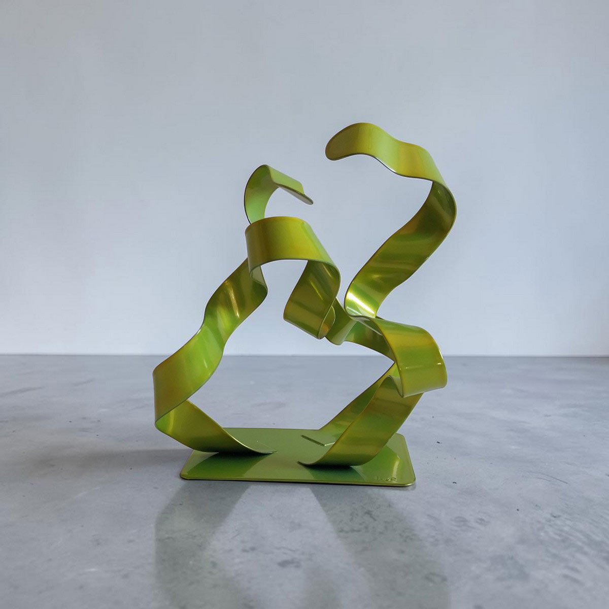Sculpture abstraite anis 21 cm trois rubans ND-VIA25-3RUB-21CM-ANIS face