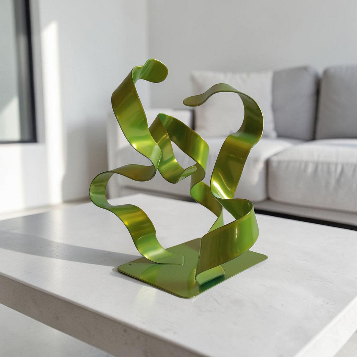 Sculpture abstraite anis 21 cm trois rubans ND-VIA25-3RUB-21CM-ANIS situation