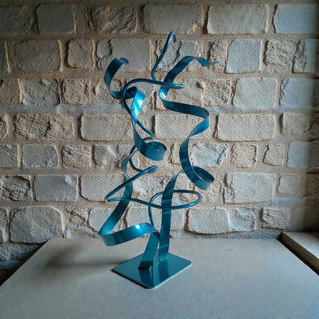 Sculpture abstraite Oslo turquoise 47 cm ND-VIA-20-OSLO-47CM-TURQUOISE naguradesign