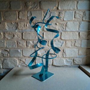 Sculpture abstraite Oslo turquoise 47 cm ND-VIA-20-OSLO-47CM-TURQUOISE naguradesign