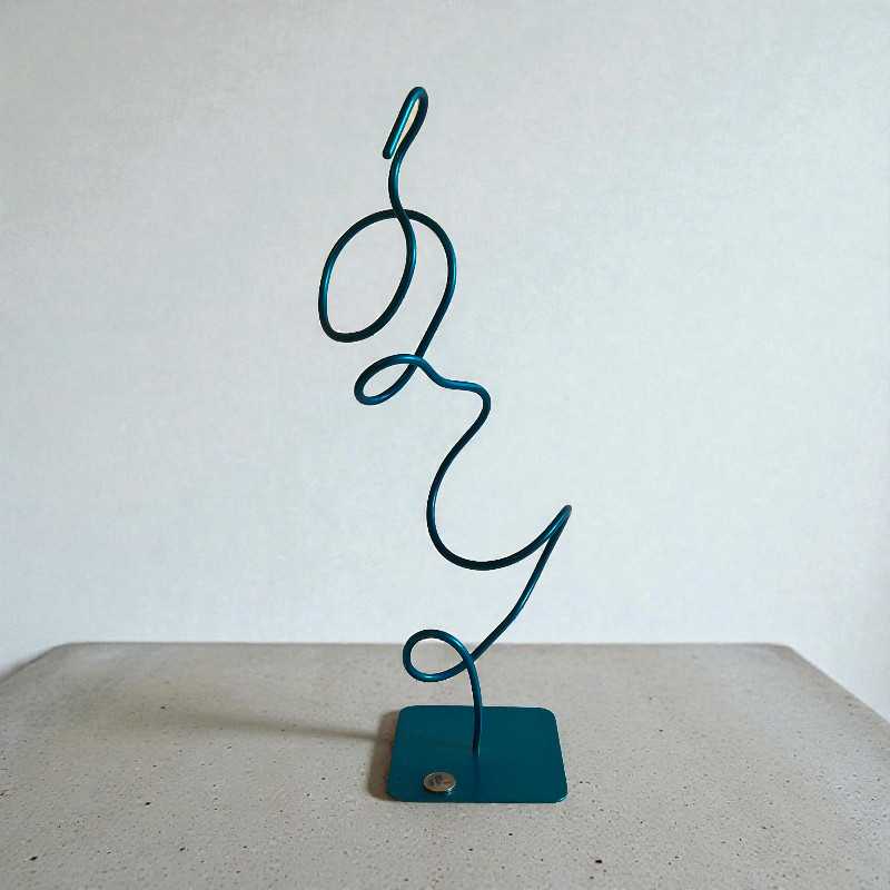 Sculpture abstraite Bergen turquoise 48 cm ND-VIA-BERGEN-48CM-TURQUOISE échelle