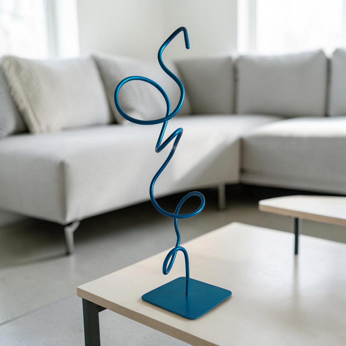 Sculpture abstraite Bergen turquoise 48 cm ND-VIA-BERGEN-48CM-TURQUOISE situation