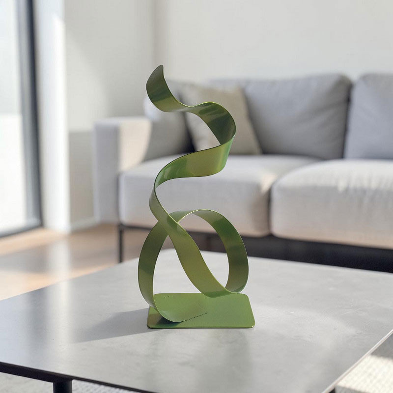 Sculpture abstraite vert anis 30 cm cercle bas ND-VIA-30-CERB-ANIS situation