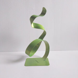 Sculpture abstraite vert anis 30 cm cercle bas ND-VIA-30-CERB-ANIS naguradesign
