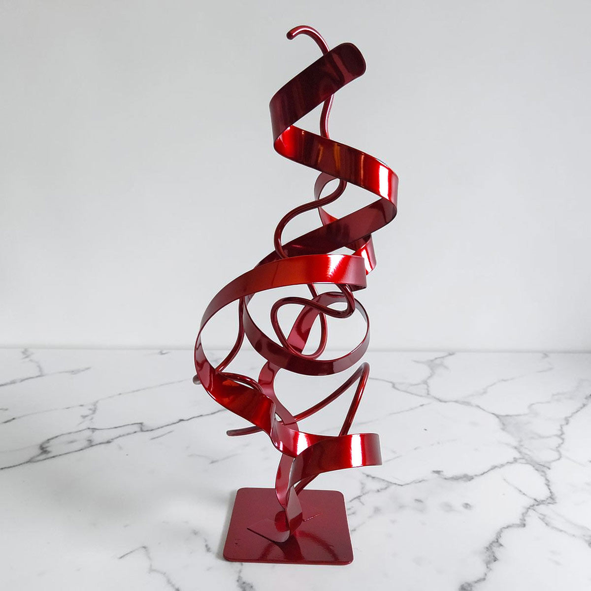 Sculpture Oslo abstraite acier rouge 45 cm ND-VIA-25-OSLO-45CM-ROUGE