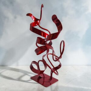 Sculpture Oslo abstraite acier rouge 45 cm ND-VIA-25-OSLO-45CM-ROUGE Naguradesign