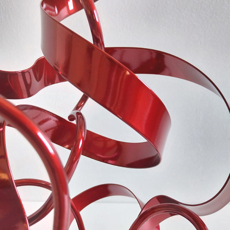 Sculpture Oslo abstraite acier rouge 45 cm ND-VIA-25-OSLO-45CM-ROUGE détail