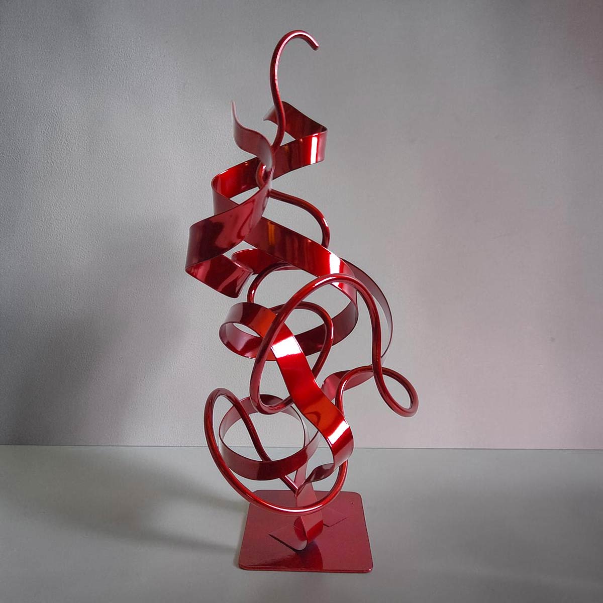 Sculpture Oslo abstraite acier rouge 45 cm ND-VIA-25-OSLO-45CM-ROUGE profil
