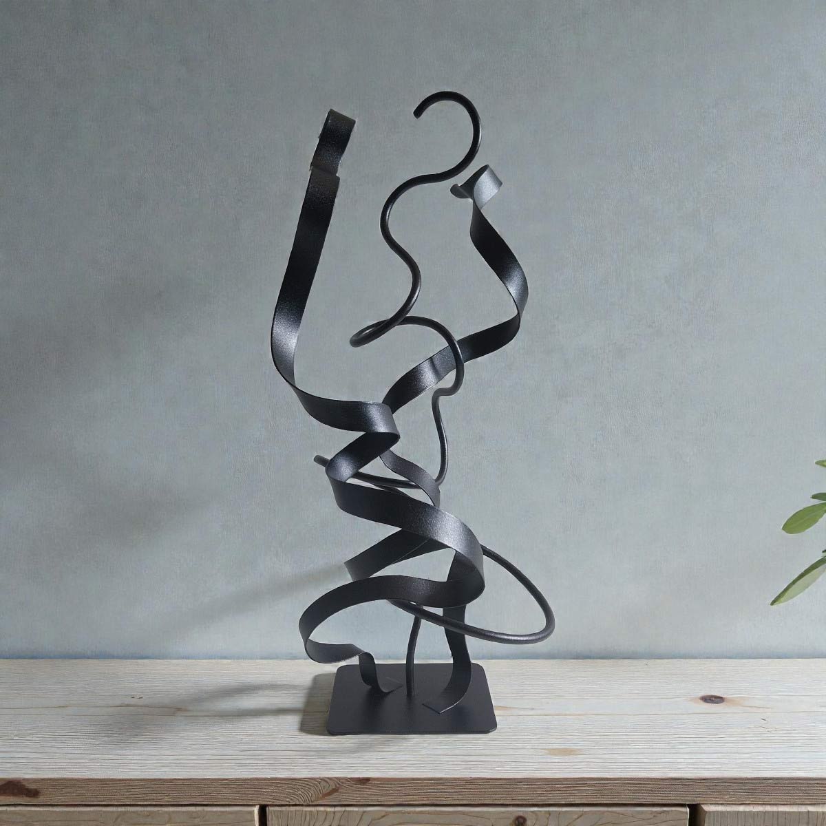 Sculpture abstraite Oslo noir pailleté 48 cm ND-VIA-20-OSLO-48CM-NOIRP dos