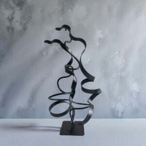 Sculpture abstraite Oslo noir pailleté 48 cm ND-VIA-20-OSLO-48CM-NOIRP naguradesign