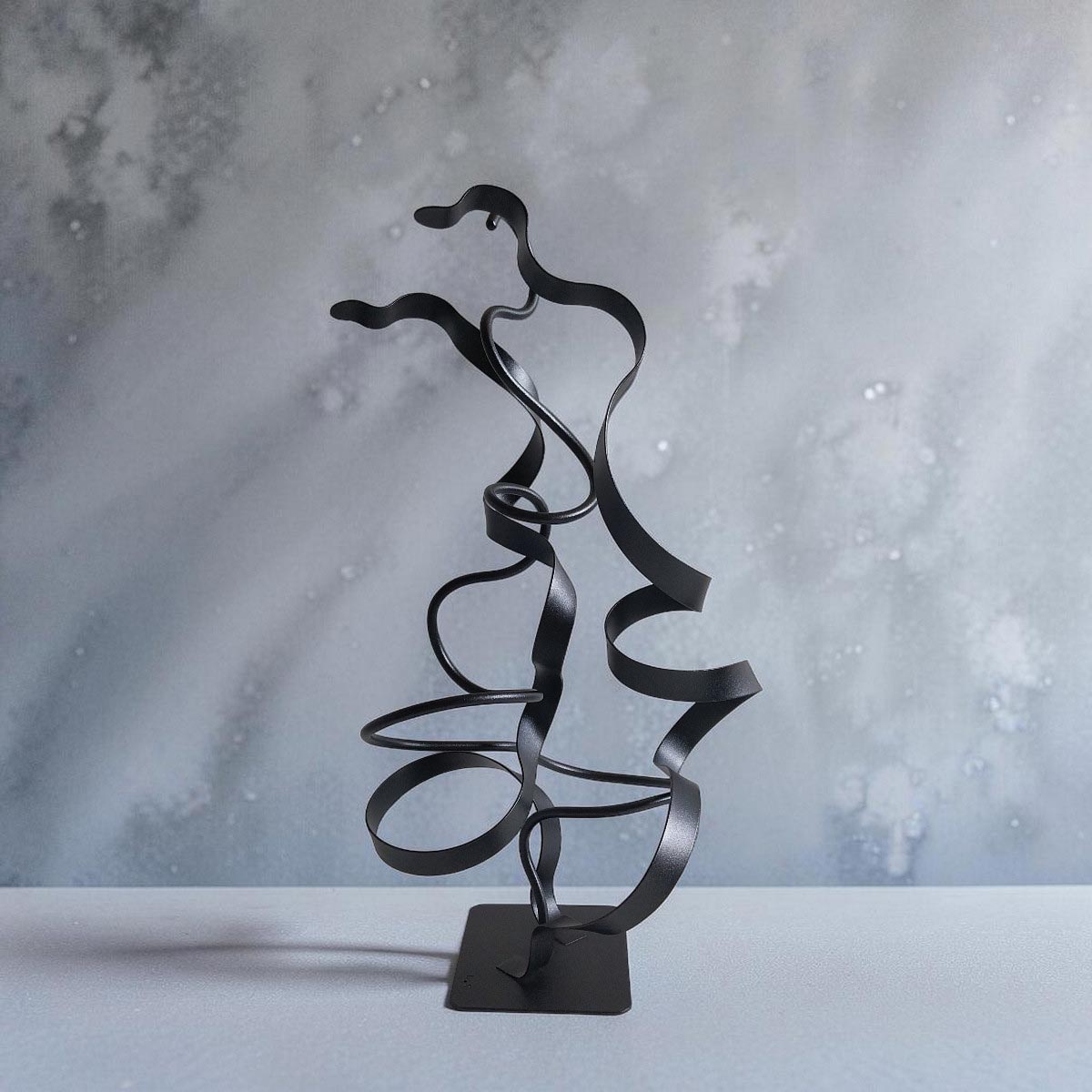 Sculpture abstraite Oslo noir pailleté 48 cm ND-VIA-20-OSLO-48CM-NOIRP naguradesign
