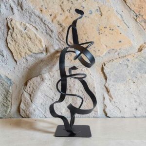 Sculpture Oslo abstraite acier noir pailleté 49 cm ND-VIA20-OSLO-49CM-NOIRP Naguradesign