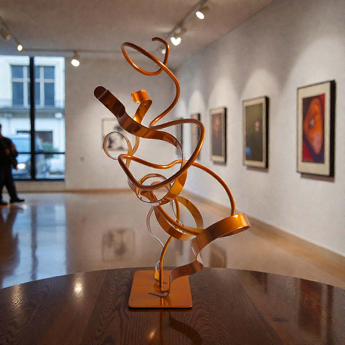 Sculpture abstraite Oslo orange 46 cm ND-VIA-20-OSLO-46CM-ORANGE décor