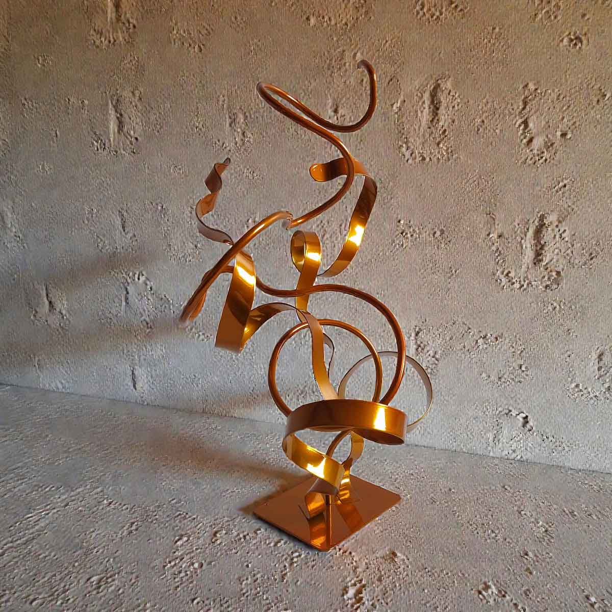 Sculpture abstraite Oslo orange 46 cm ND-VIA-20-OSLO-46CM-ORANGE face