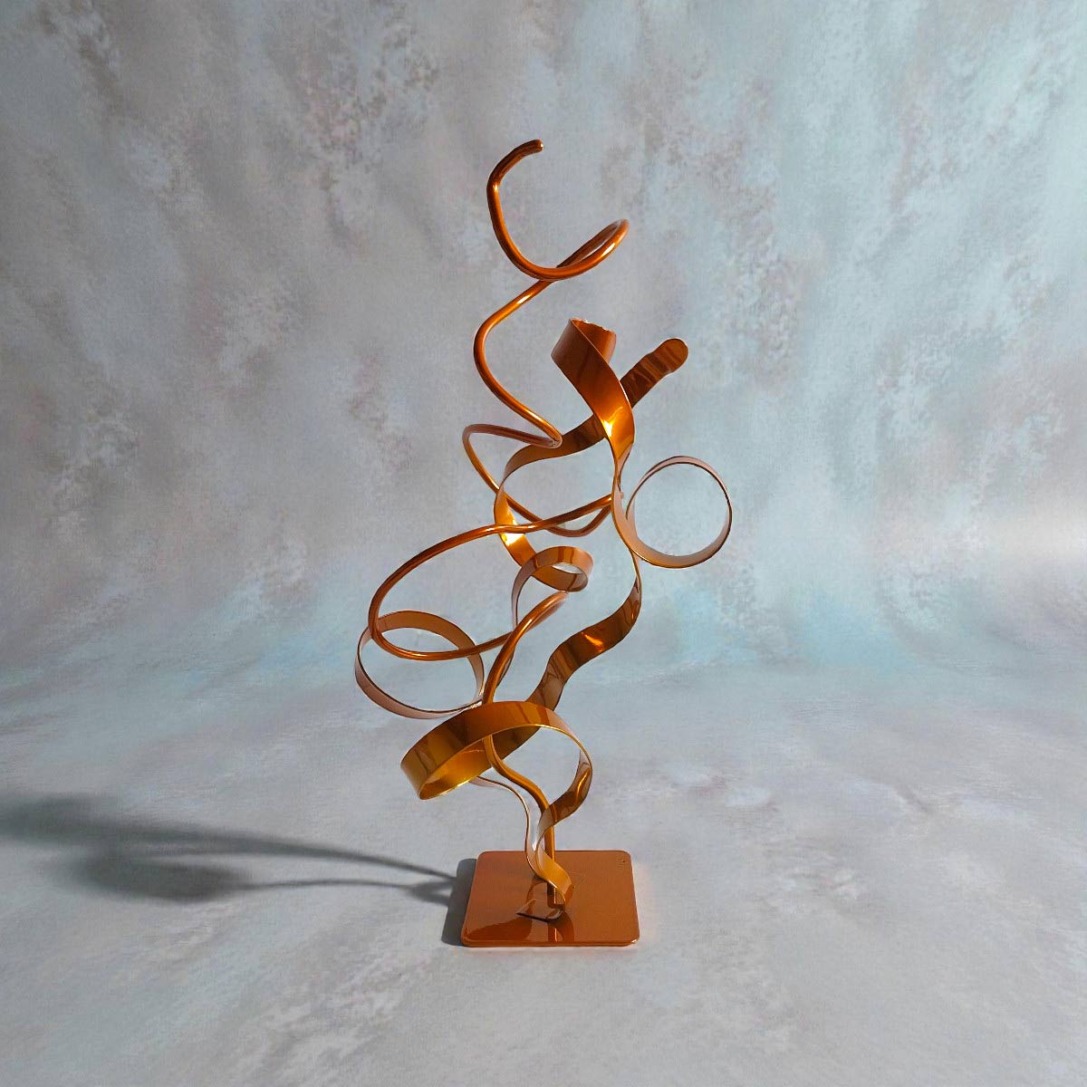 Sculpture abstraite Oslo orange 46 cm ND-VIA-20-OSLO-46CM-ORANGE profil